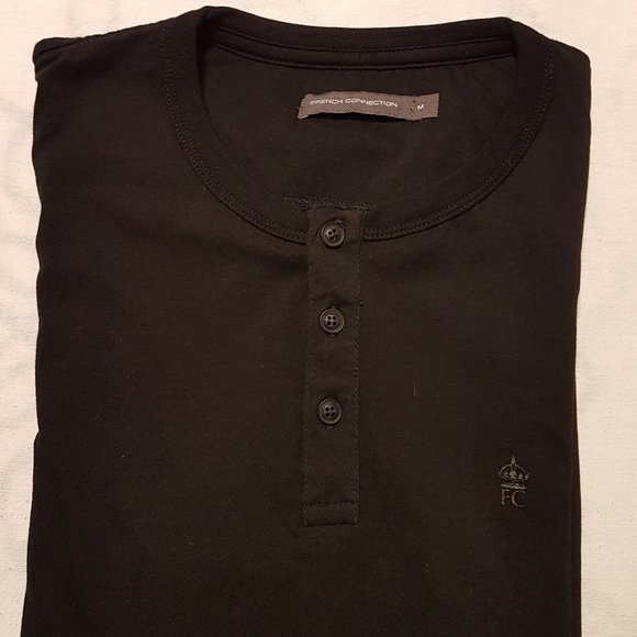 French Connection Long Sleeve Shirt Medium Navy - Picture 1 of 6